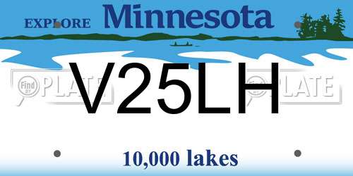 V25LH Minnesota License Plate