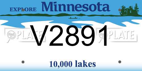 V2891 Minnesota License Plate