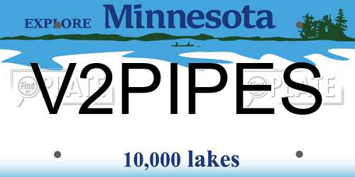 V2PIPES Minnesota License Plate