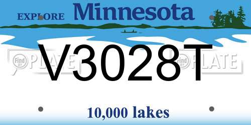 V3028T Minnesota License Plate