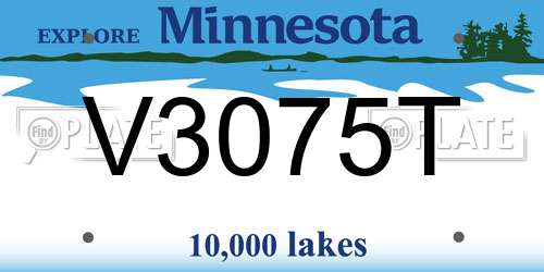 V3075T Minnesota License Plate
