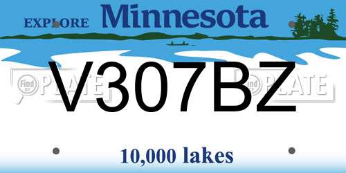 V307BZ Minnesota License Plate