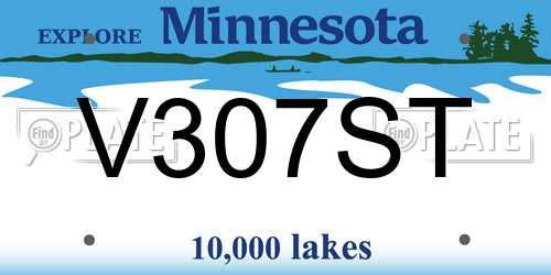 V307ST Minnesota License Plate