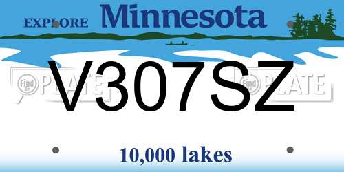 V307SZ Minnesota License Plate