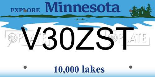 V30ZST Minnesota License Plate