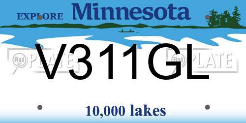 V311GL Minnesota License Plate