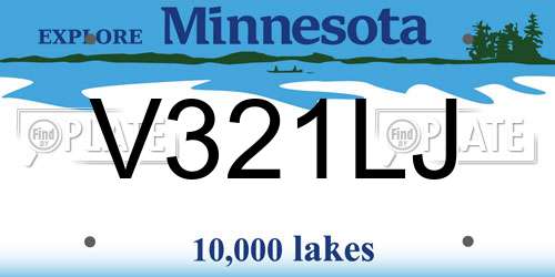 V321LJ Minnesota License Plate