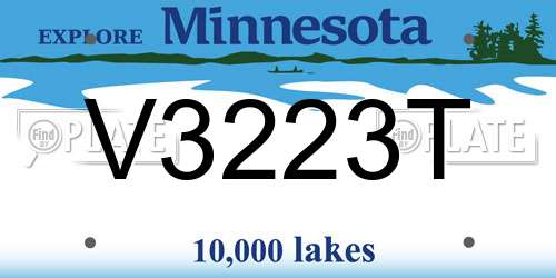 V3223T Minnesota License Plate