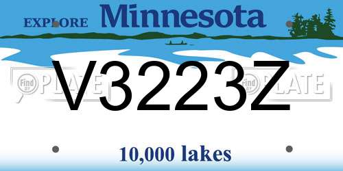 V3223Z Minnesota License Plate