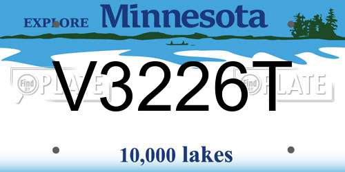 V3226T Minnesota License Plate
