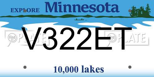 V322ET Minnesota License Plate