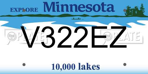 V322EZ Minnesota License Plate