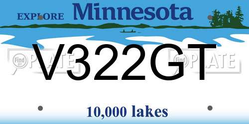 V322GT Minnesota License Plate