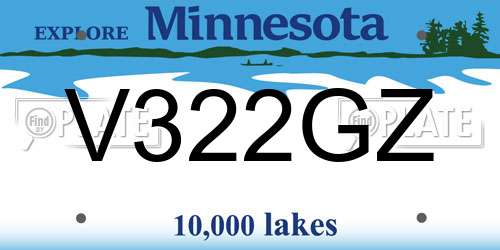 V322GZ Minnesota License Plate