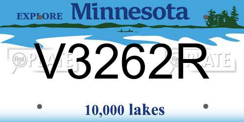V3262R Minnesota License Plate