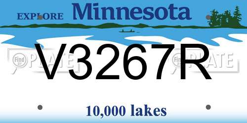 V3267R Minnesota License Plate