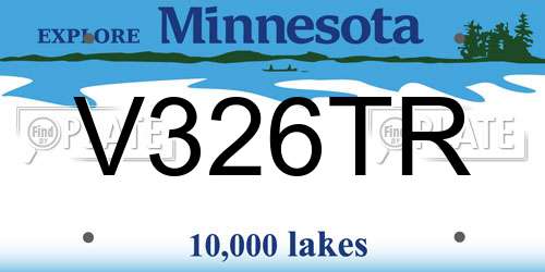 V326TR Minnesota License Plate