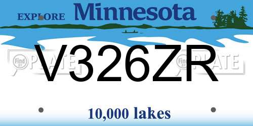 V326ZR Minnesota License Plate