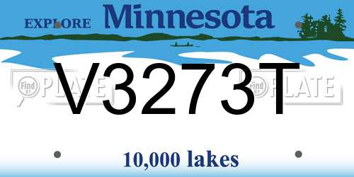 V3273T Minnesota License Plate
