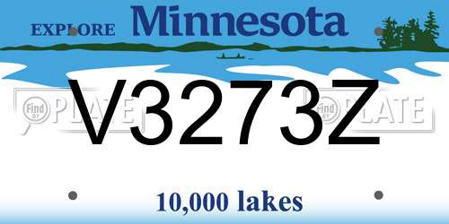 V3273Z Minnesota License Plate