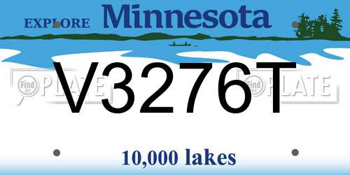 V3276T Minnesota License Plate