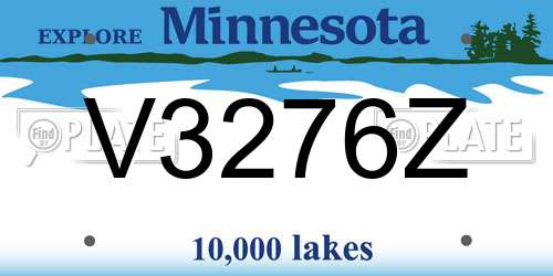 V3276Z Minnesota License Plate
