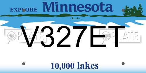 V327ET Minnesota License Plate
