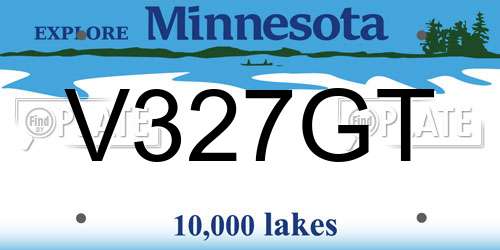 V327GT Minnesota License Plate