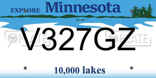 V327GZ Minnesota License Plate