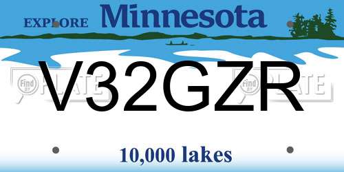 V32GZR Minnesota License Plate
