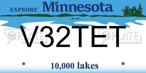 V32TET Minnesota License Plate