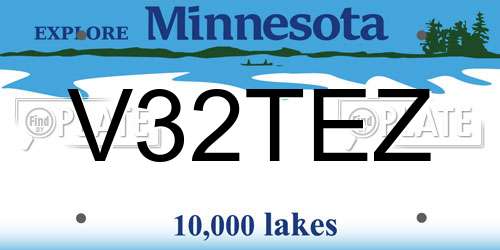 V32TEZ Minnesota License Plate