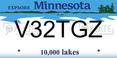 V32TGZ Minnesota License Plate