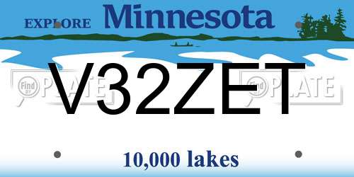 V32ZET Minnesota License Plate