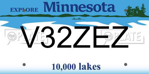 V32ZEZ Minnesota License Plate