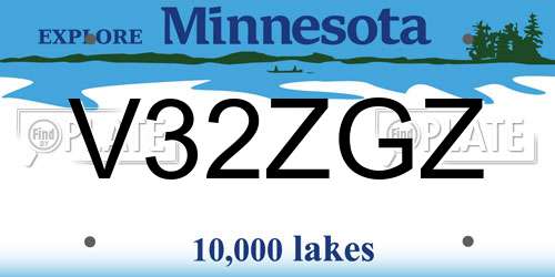 V32ZGZ Minnesota License Plate