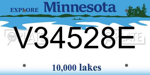 V34528E Minnesota License Plate