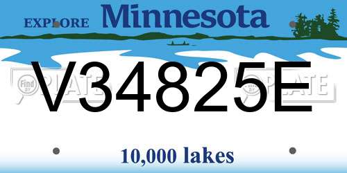 V34825E Minnesota License Plate