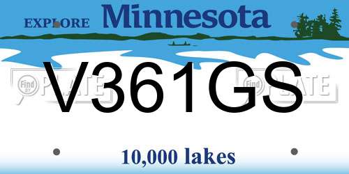 V361GS Minnesota License Plate