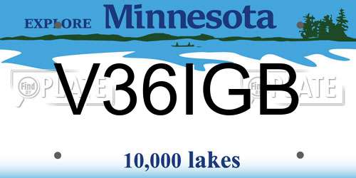 V36IGB Minnesota License Plate