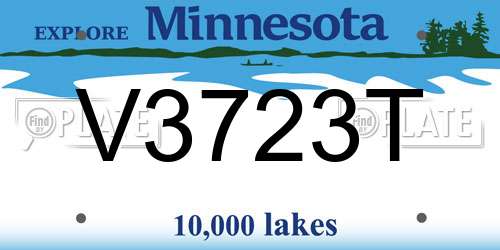 V3723T Minnesota License Plate