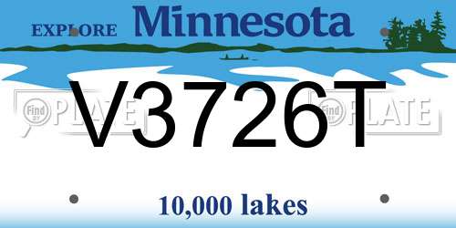 V3726T Minnesota License Plate