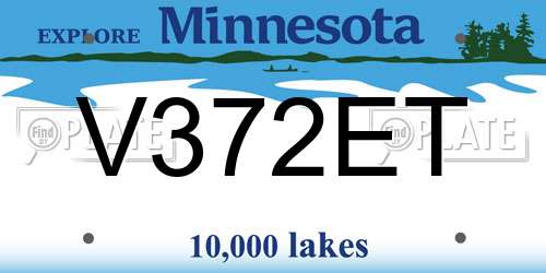 V372ET Minnesota License Plate