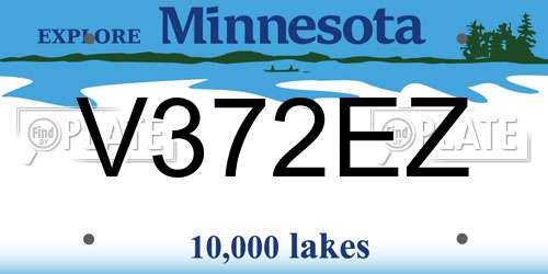 V372EZ Minnesota License Plate