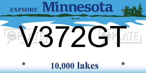 V372GT Minnesota License Plate