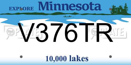 V376TR Minnesota License Plate