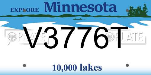 V3776T Minnesota License Plate
