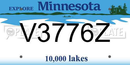 V3776Z Minnesota License Plate