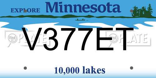 V377ET Minnesota License Plate