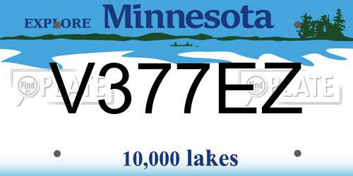 V377EZ Minnesota License Plate